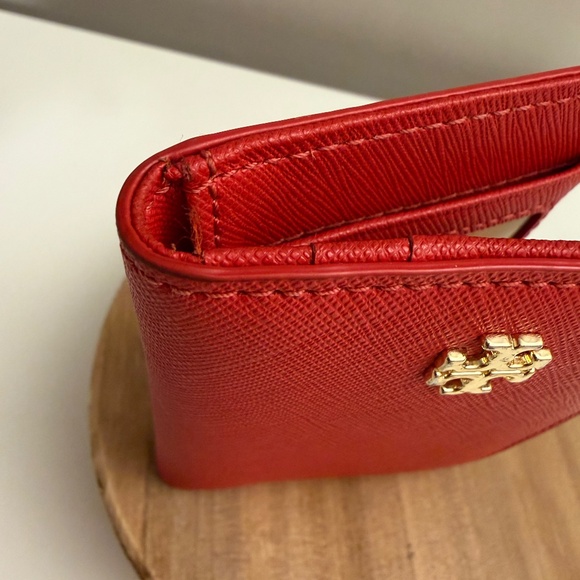 Tory Burch Emerson Foldable Card Case - Poppy Orange - Picture 13 of 16